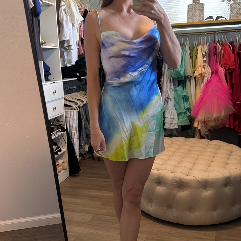 Colorful Tie-Dye Slip Dress